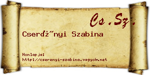 Cserényi Szabina névjegykártya