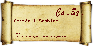 Cserényi Szabina névjegykártya
